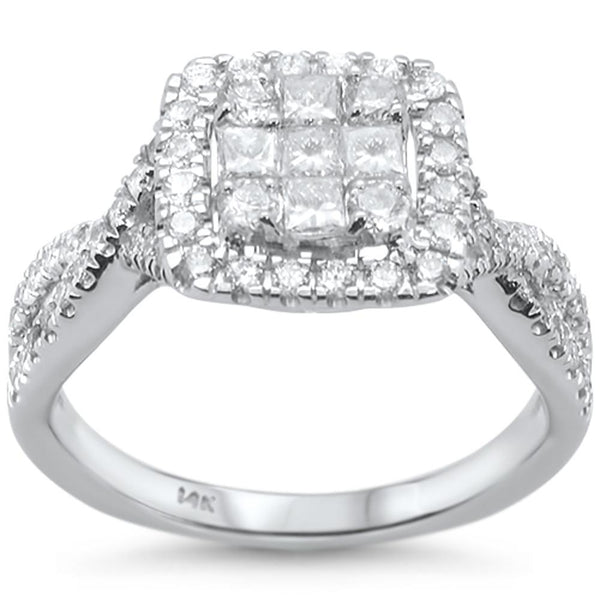 0.91ct 14kt White Gold Diamond Engagement Ring - 02SN27